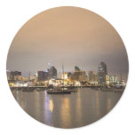 Night San Diego Sailboats Skyline Round Sticker