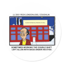 Night Shift Funny Mugs Tees Cards & Gifts Round Stickers