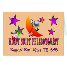 NIght Shift Phlebotomist T-Shirts and Gifts Card