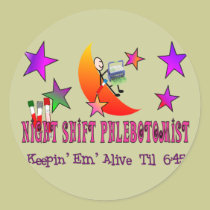 NIght Shift Phlebotomist T-Shirts and Gifts stickers