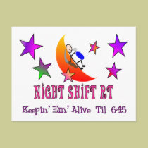 Night Shift RT MOON Stick Man postcards
