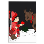 Night sky child feeding reindeer dry erase boards