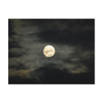 Night Sky - Full Moon and Dark Clouds Postcards