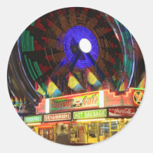 Night time Carnival Fun Round Sticker