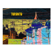 night toronto collage postcard