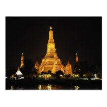 Night view of temples in centre of Bangkok Post Card