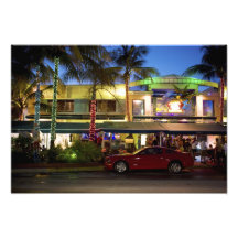 Nightlife on Ocean Drive, South Beach, Miami Photo Print