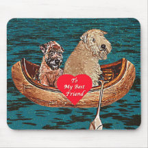 "Nighttime Canoe Ride with Best Friend" Mouse Pads