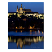 Nighttime in Prague, Czech Republic Postcard