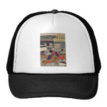 Nihonbashi section of Tokyo by Utagawa,Yoshitora Hat