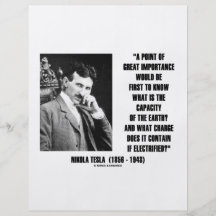 Nikola Tesla Capacity Of Earth Charge Electrified Custom Flyer
