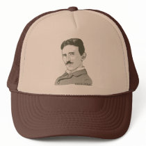 Nikola Tesla Portrait Mesh Hats