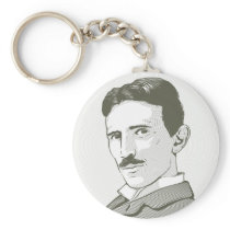 Nikola Tesla Portrait keychains