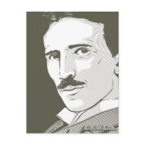 Nikola Tesla Portrait Post Card