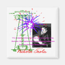 Nikola Tesla Refrigerator Magnets