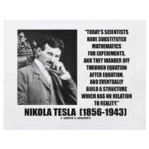 Nikola Tesla Scientists Equation No Relation Quote Full Color Flyer