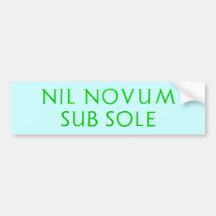 nil novum sub sole auto sticker