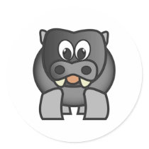 Nilpferd hippo hippopotamus runder sticker