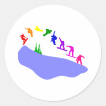 N'importe qui peut faire du surf des neiges autocollant rond