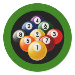 NINE BALL BILLIARDS RACK ROUND STICKER