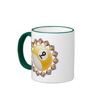NINE BALL RACKS AND 9 BALL COFFEE MUGS