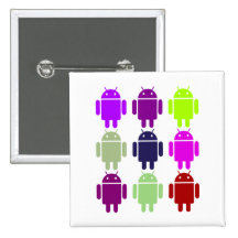 Nine Bug Droids (Android Multiple Purple Colours) Pinback Buttons