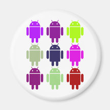 Nine Bug Droids (Android Multiple Purple Colours) Fridge Magnets