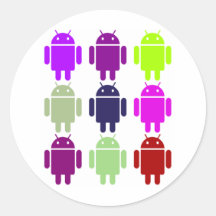 Nine Bug Droids (Android Multiple Purple Colours) Sticker