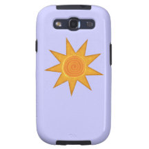 Nine Ray Yellow Spiral Sun Symbol