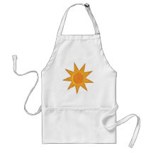 Nine Ray Yellow Spiral Sun Symbol Apron