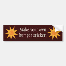 Nine Ray Yellow Spiral Sun Symbol Bumper Stickers