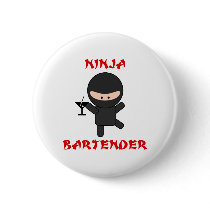 Ninja Bartender Holding Martini Buttons