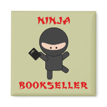 ninja bookseller with book