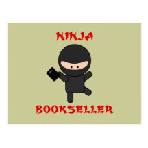 ninja bookseller with book post cards