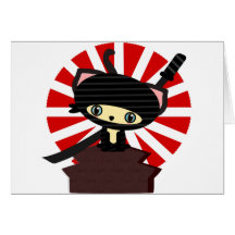 ninja cat kawaii card