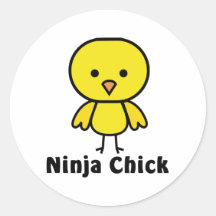 Ninja Chick Round Stickers
