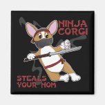 Ninja Corgi Refrigerator Magnet