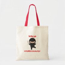 ninja cosmetologist with scissors bags