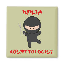 ninja cosmetologist with scissors