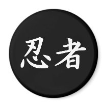 Ninja dans le kanji japonais aimants