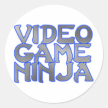 NINJA de JEU VIDÉO (bleus) Autocollants