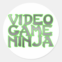 NINJA de JEU VIDÉO (vert) Adhésifs Ronds