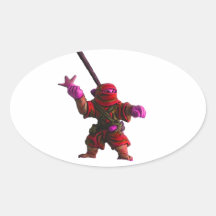 Ninja in Red Oval Stickers