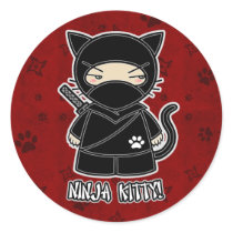 Ninja Kitty! In Red Sticker