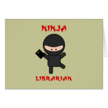 Ninja Librarian with Book Greeting Card