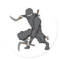 Ninja ~ Ninjas Martial Arts Warrior Fantasy Art stickers