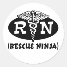 Ninja Nurse Round Stickers