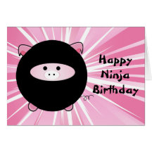 Ninja Pig Happy Birthday Card