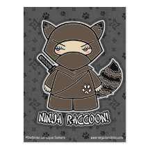 Ninja Raccoon! Postcard