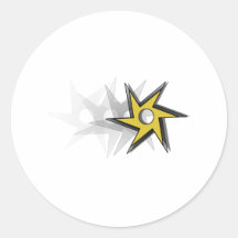 Ninja Throwing Star Round Sticker